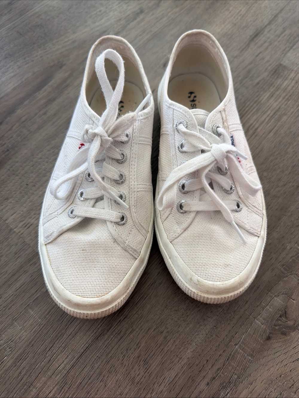 Superga Off-White Canvas Low-Top Sneakers Sz 6.5